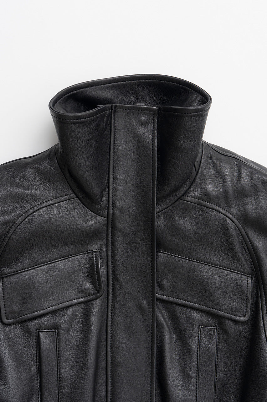 Low Drawstring Sheep Leather Jacket - 2026AUTUMN