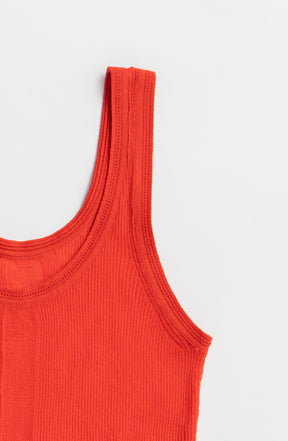 Sheer Rib Frill Hem Knit Tank - 26SUMMER