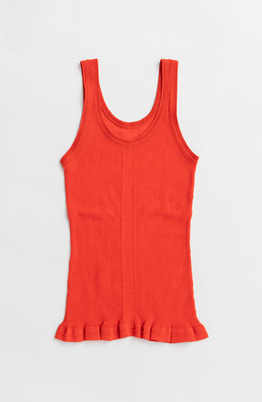 Sheer Rib Frill Hem Knit Tank - 26SUMMER
