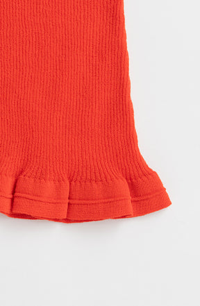 Sheer Rib Frill Hem Knit Tank - 26SUMMER