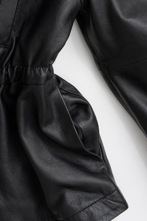 Low Drawstring Sheep Leather Jacket - 2026AUTUMN