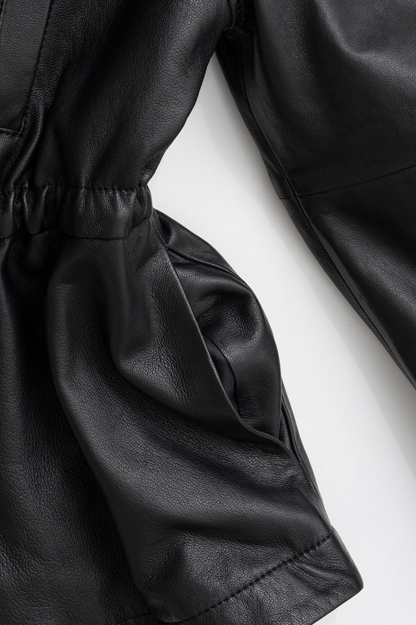Low Drawstring Sheep Leather Jacket - 2026AUTUMN