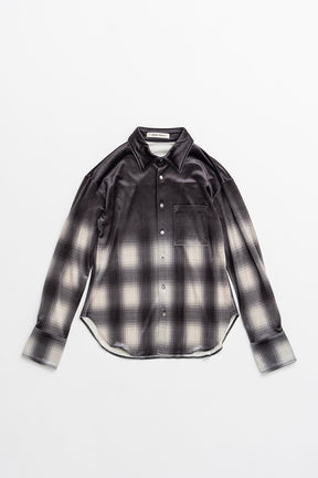 Faded Check Velour Shirt - 2026AUTUMN