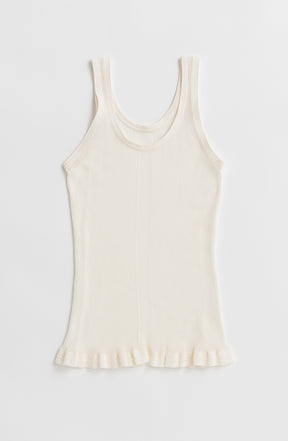 Sheer Rib Frill Hem Knit Tank - 26SUMMER