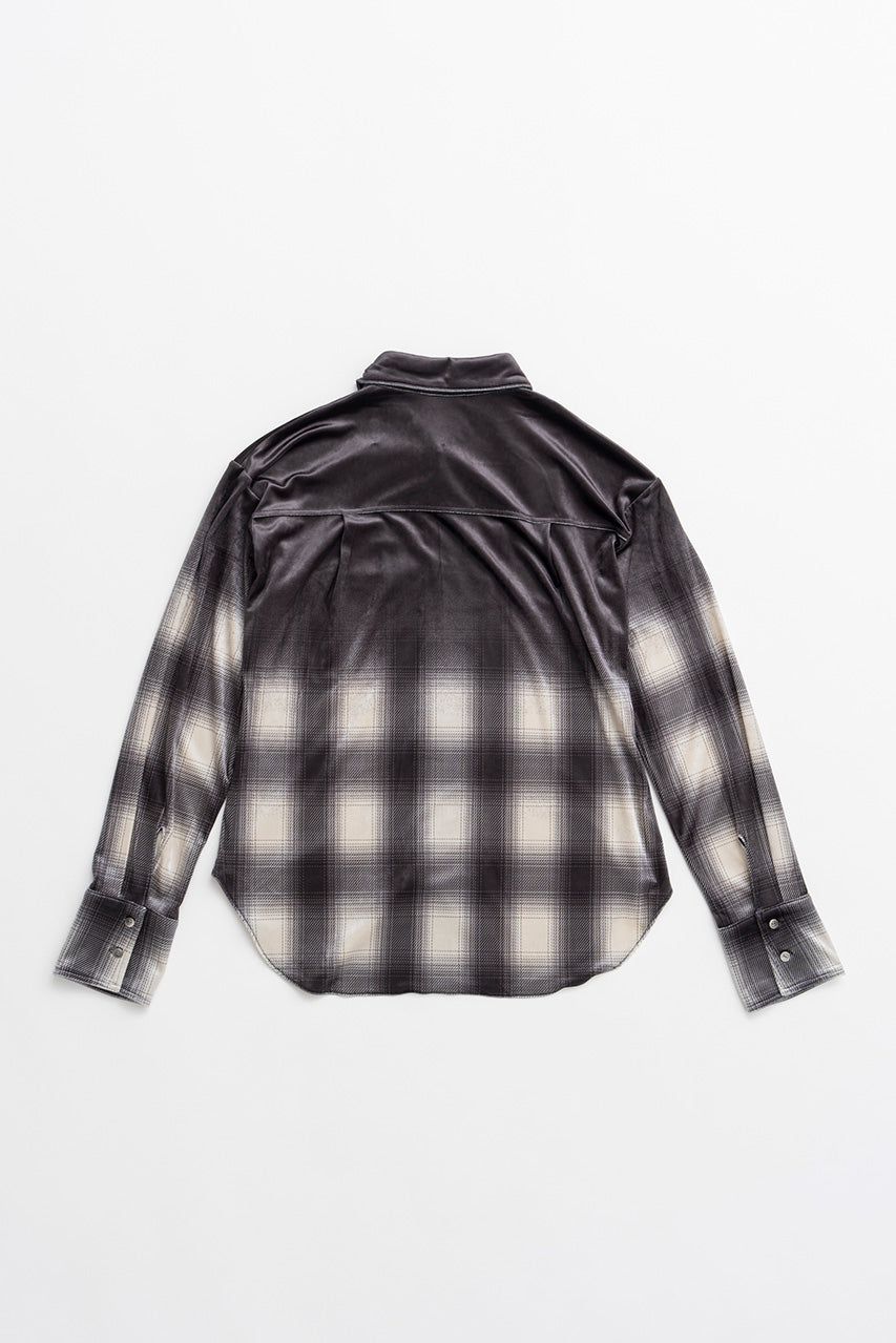 Faded Check Velour Shirt - 2026AUTUMN