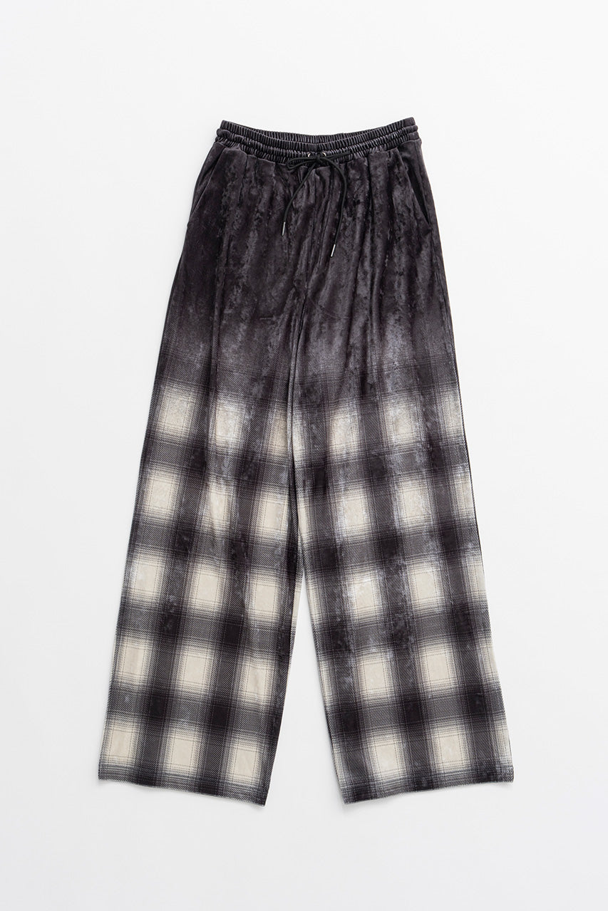 Faded Check Velour Pants - 2026AUTUMN