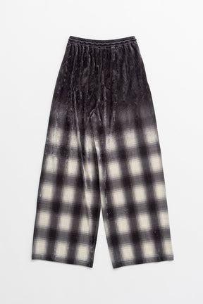Faded Check Velour Pants - 2026AUTUMN