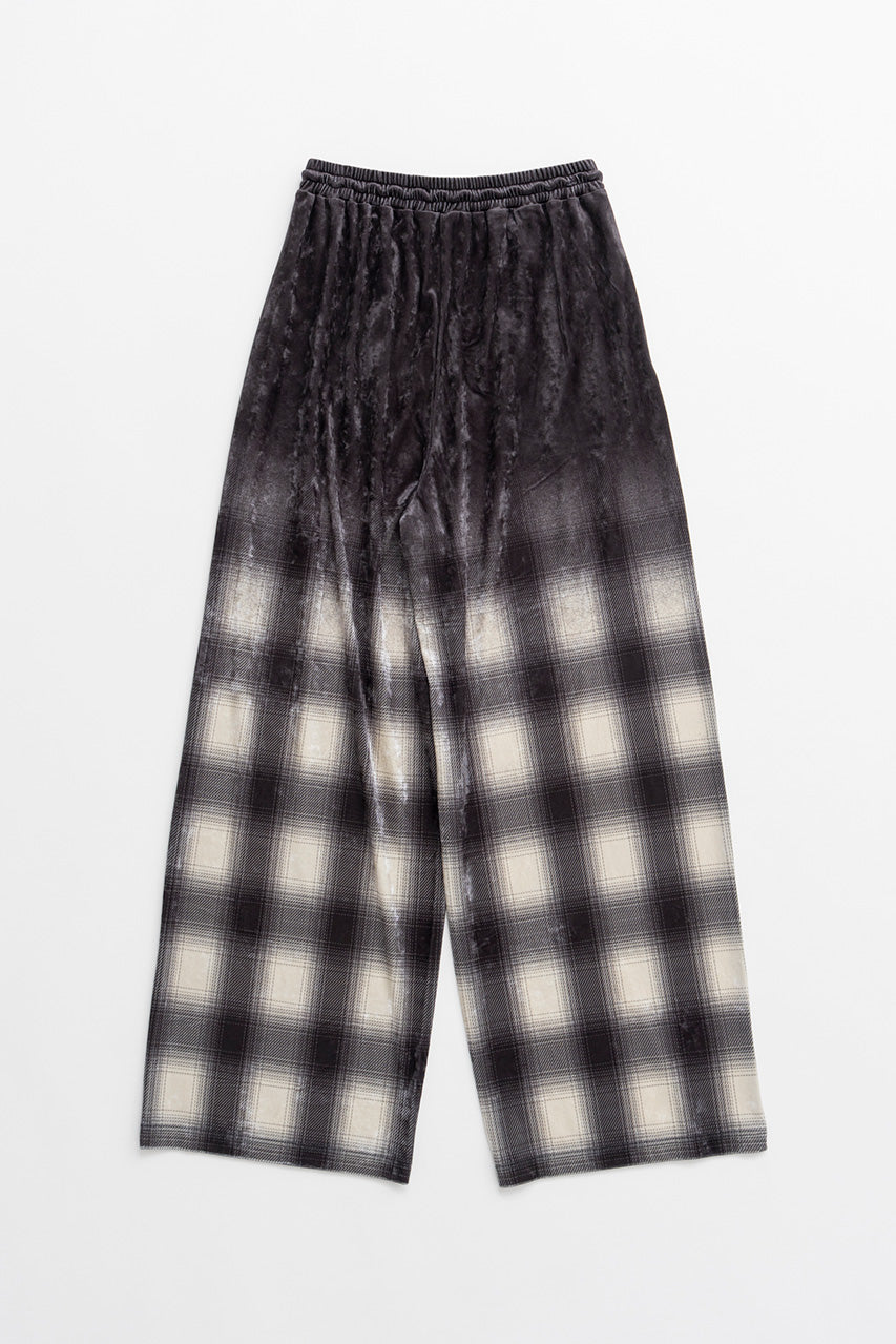 Faded Check Velour Pants - 2026AUTUMN