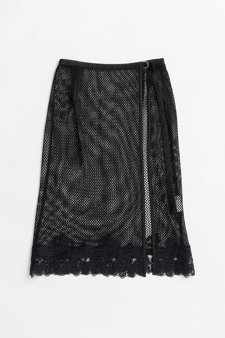 Mesh Lace Wrap Skirt - 26SUMMER