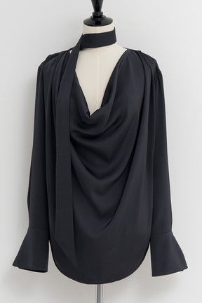 Cowl Neck Shirt - 2026AUTUMN