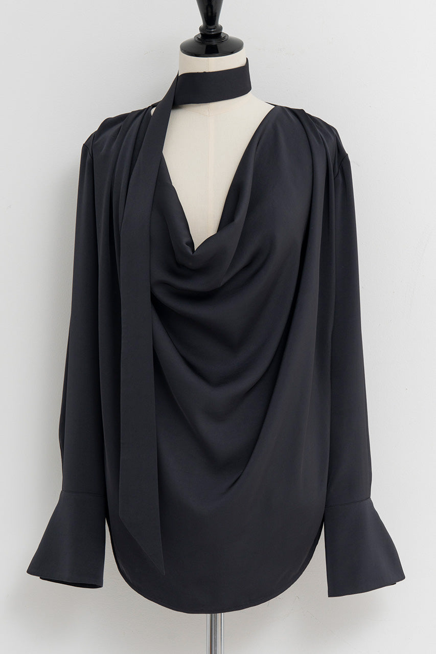Cowl Neck Shirt - 2026AUTUMN