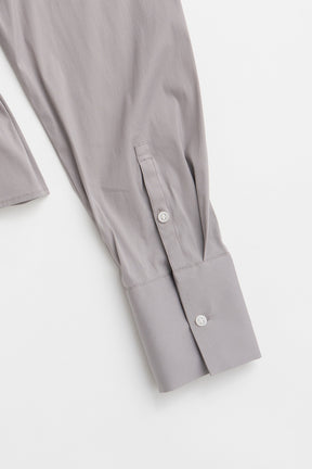 【AYUMI HAMAMOTO COLLABORATION】Shoulder Pad High-Stretch Broadcloth Shirt - PRE ORDER