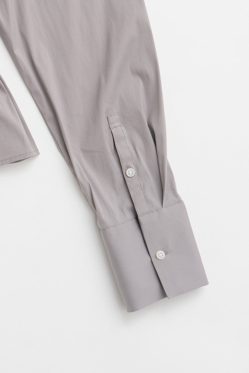 【AYUMI HAMAMOTO COLLABORATION】Shoulder Pad High-Stretch Broadcloth Shirt - PRE ORDER