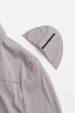 【AYUMI HAMAMOTO COLLABORATION】Shoulder Pad High-Stretch Broadcloth Shirt - PRE ORDER