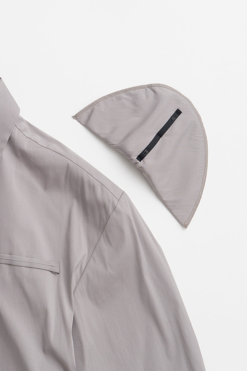 【AYUMI HAMAMOTO COLLABORATION】Shoulder Pad High-Stretch Broadcloth Shirt - PRE ORDER