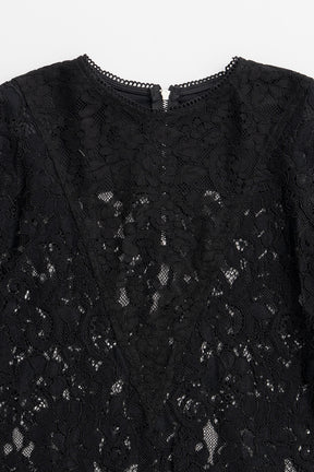 Shoulder Pad Combination Lace Blouse - 2026AUTUMN