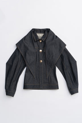 Scarf-Shaped Denim Jacket