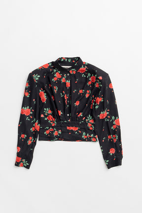 Hold Waist Rose Shirt - 2026AUTUMN