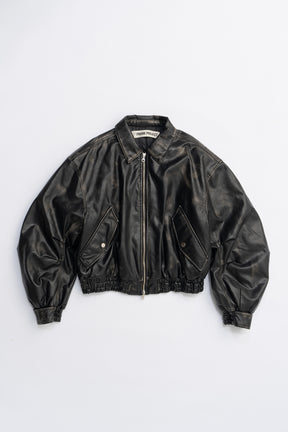 Flight Leather Bomber Jacket - 2025 AUTUMN