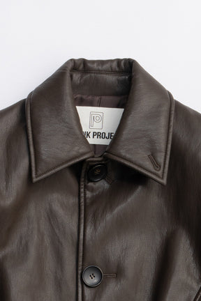 Vegan Leather Overlong Coat