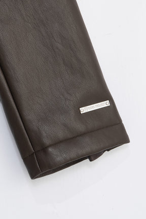 Vegan Leather Overlong Coat