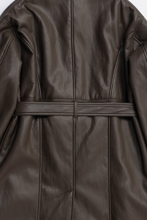 Vegan Leather Overlong Coat