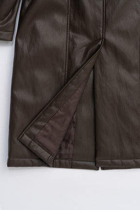 Vegan Leather Overlong Coat
