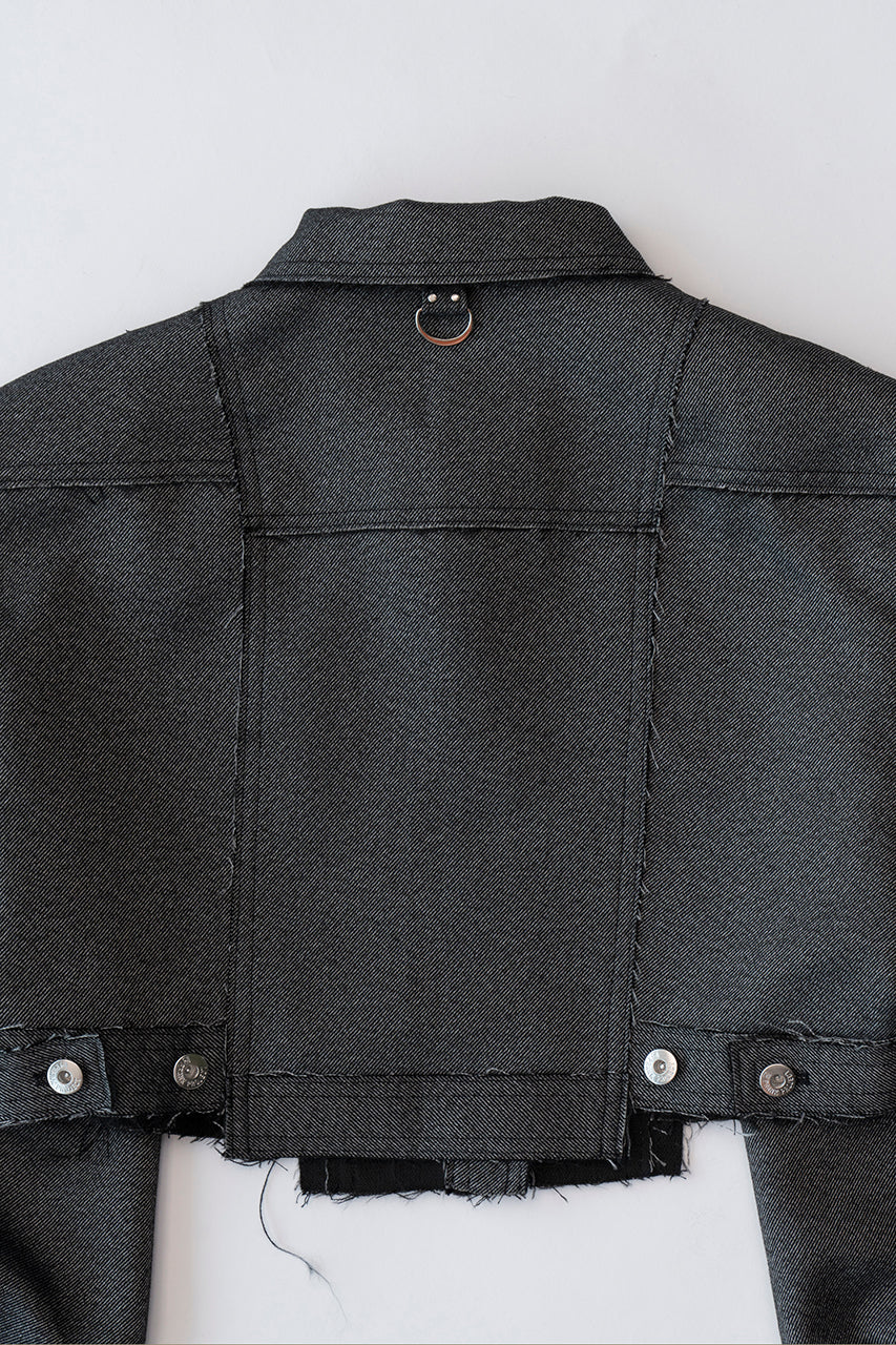 Multi Fabric Cut-off Short Jacket
