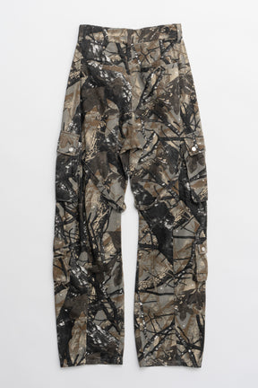 【25 SPRING PRE ORDER】Camo Barrel Leg Cargo Pants