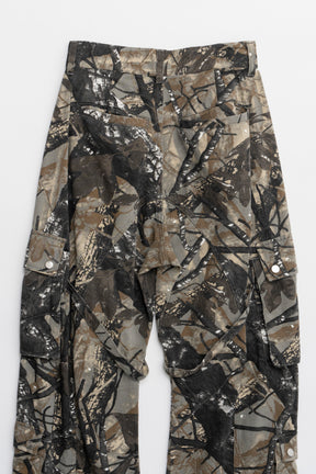 【25 SPRING PRE ORDER】Camo Barrel Leg Cargo Pants