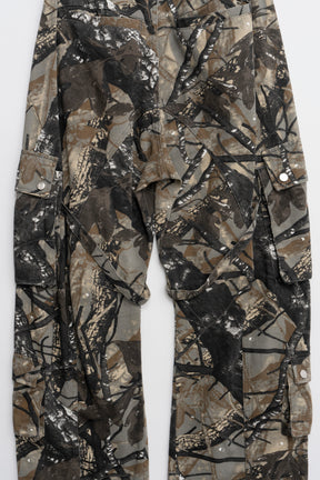 【25 SPRING PRE ORDER】Camo Barrel Leg Cargo Pants