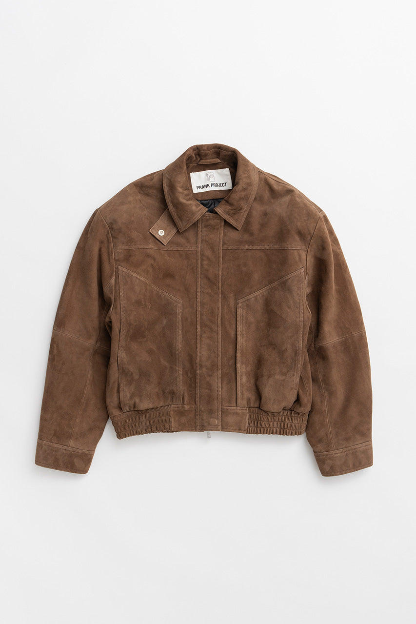 Tuck Pocket High-Neck Suede Blouson - 2026AUTUMN