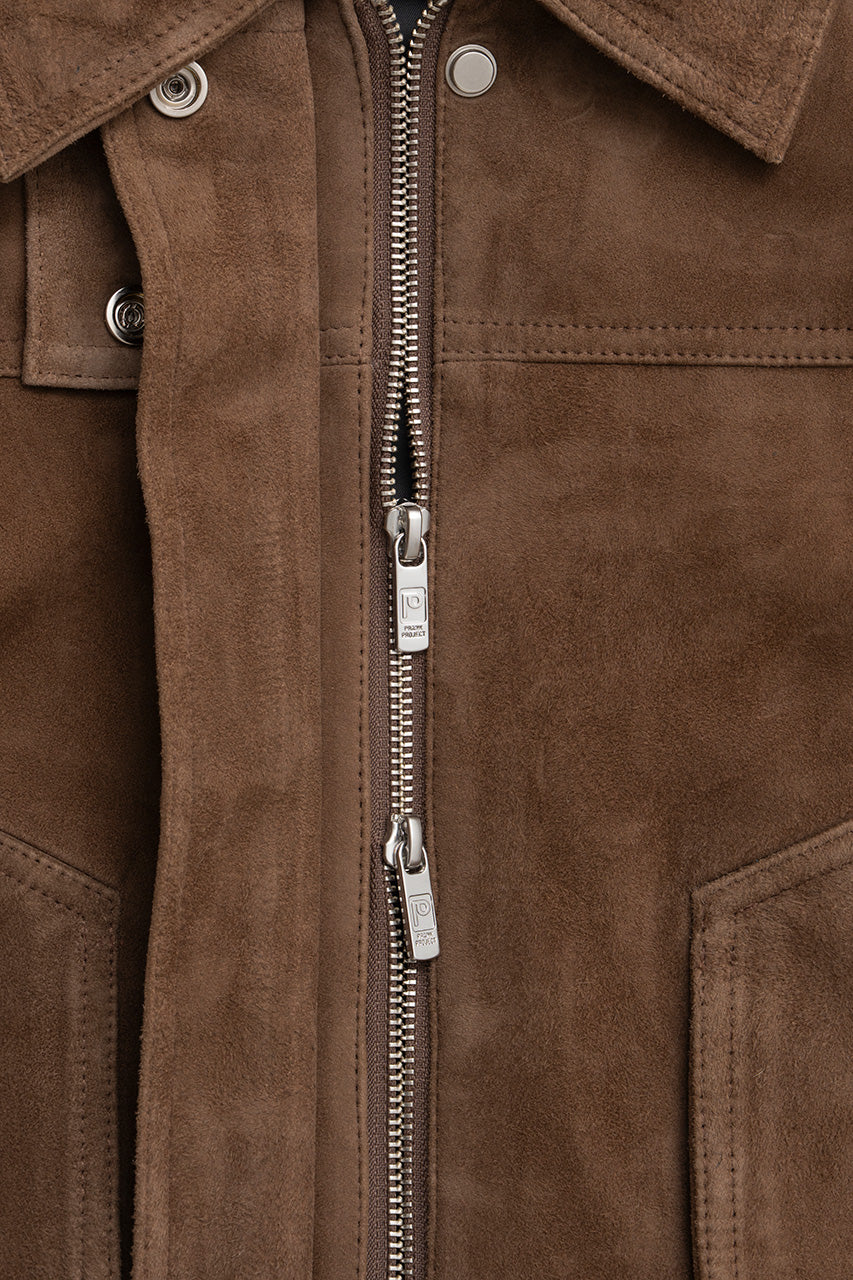 Tuck Pocket High-Neck Suede Blouson - 2026AUTUMN