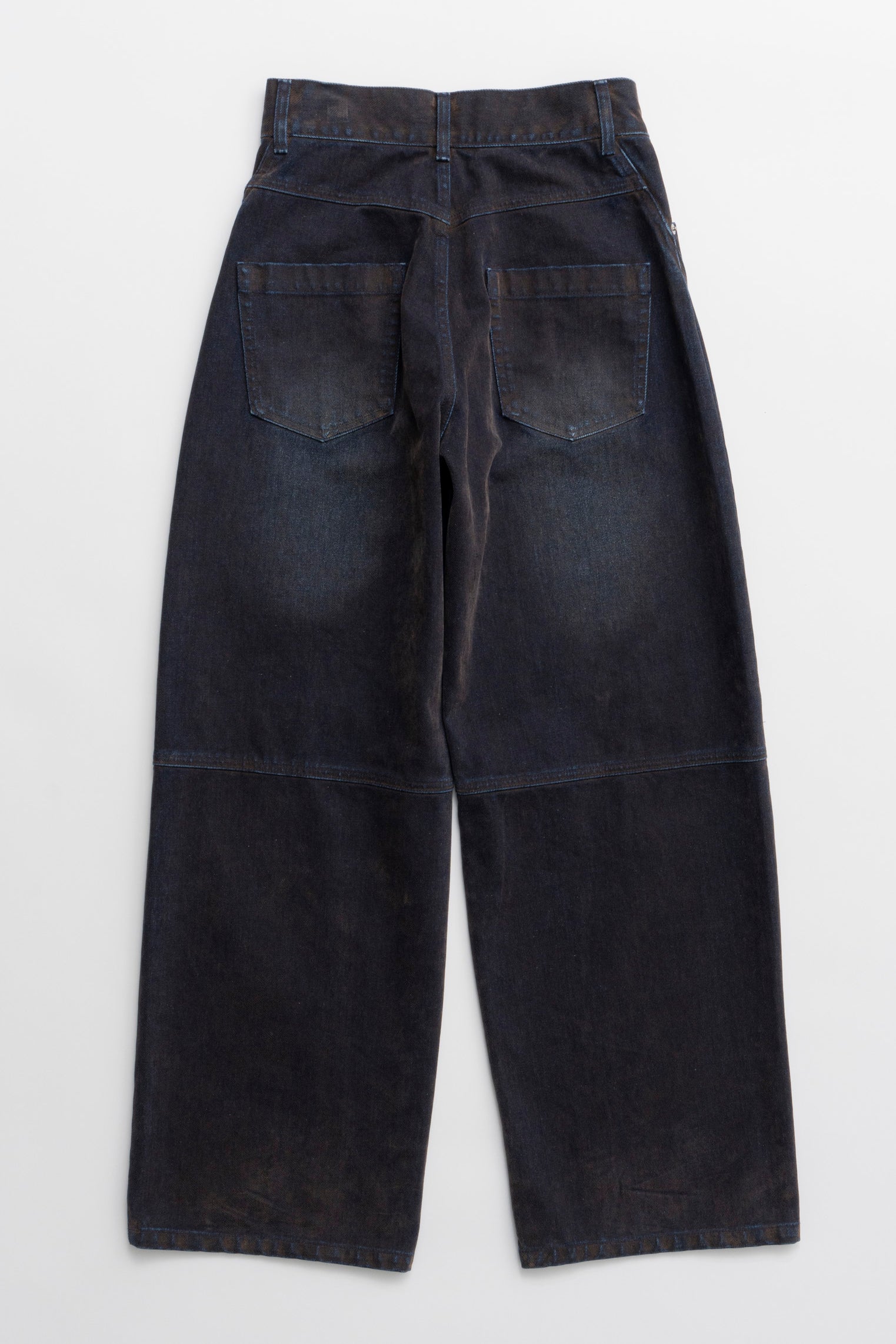 【25 SPRING PRE ORDER】Curved Line Flocked Denim