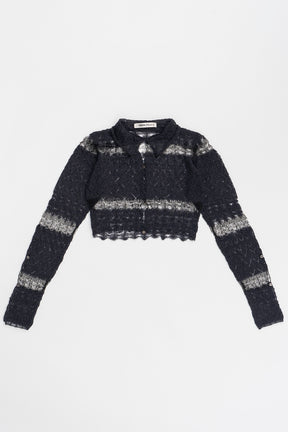 [24Autumn PRE ORDER] Mohair Lace Cropped Cardigan