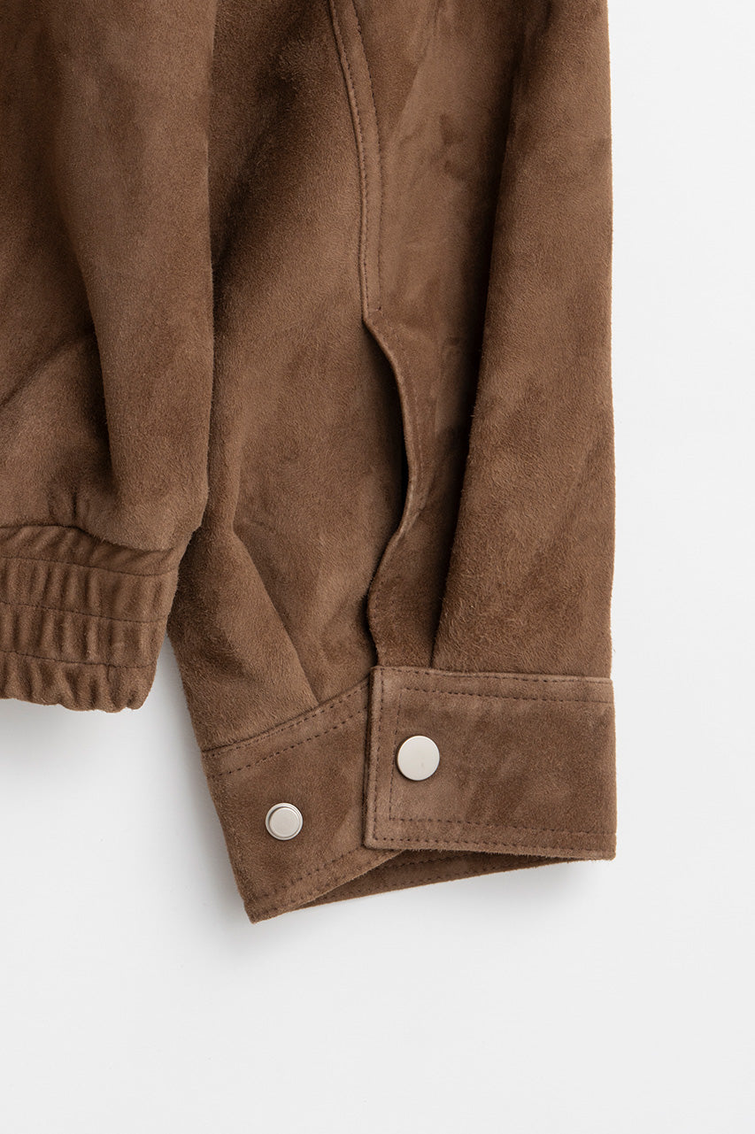 Tuck Pocket High-Neck Suede Blouson - 2026AUTUMN