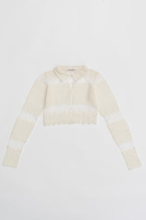 [24Autumn PRE ORDER] Mohair Lace Cropped Cardigan