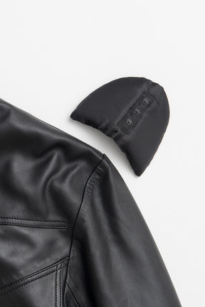 Tuck Pocket High-Neck Leather Blouson - 2026AUTUMN