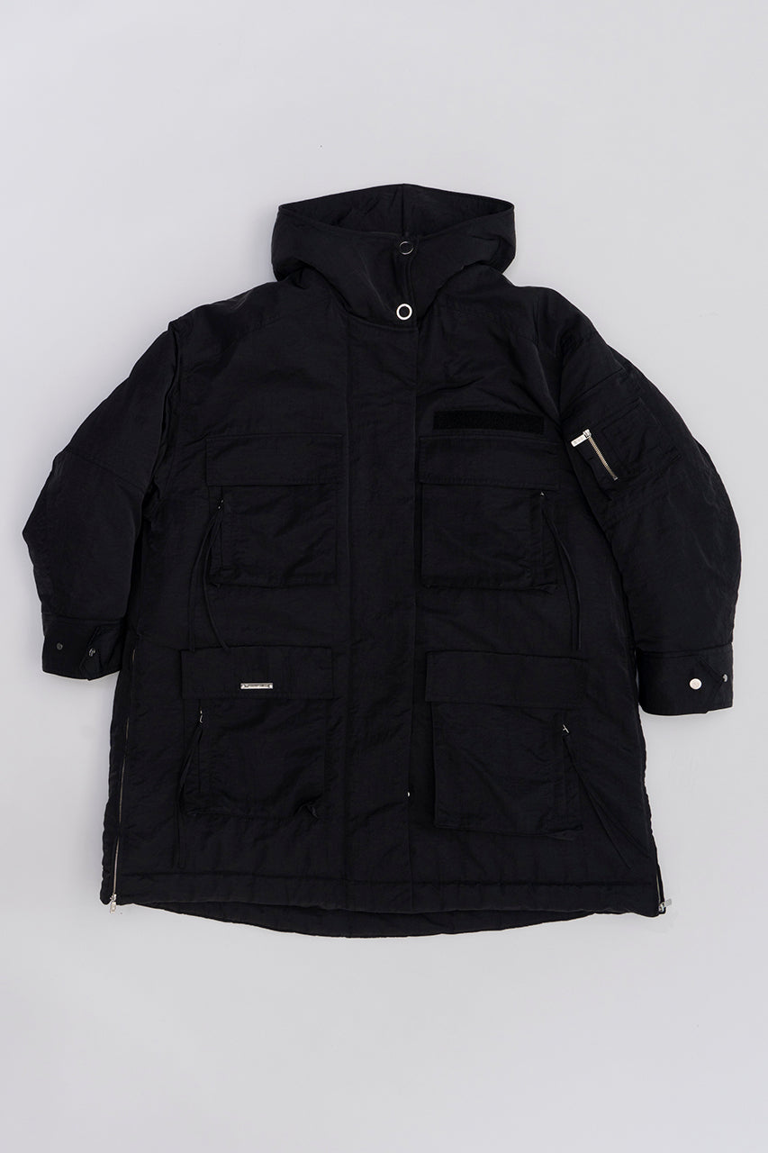 [Weboff Part number] Washed NYLON Voluminouse Middle Coat