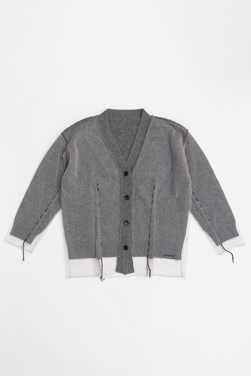 [24Autumn PRE ORDER] TULLE LAYERED KNIT CARDIGAN