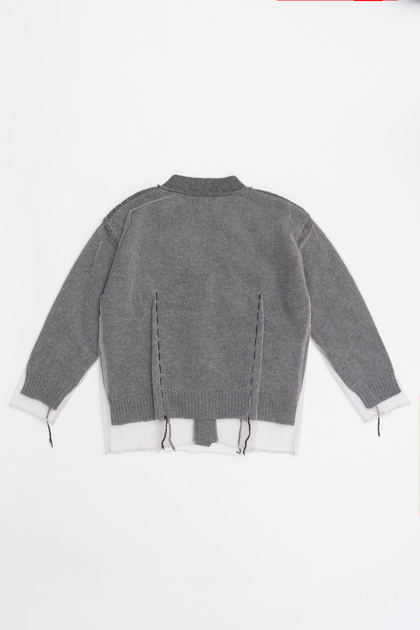 [24Autumn PRE ORDER] TULLE LAYERED KNIT CARDIGAN