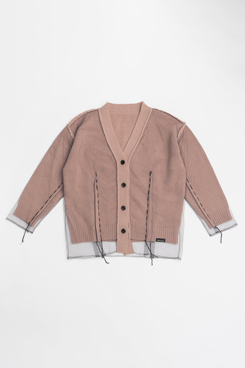 [24Autumn PRE ORDER] TULLE LAYERED KNIT CARDIGAN