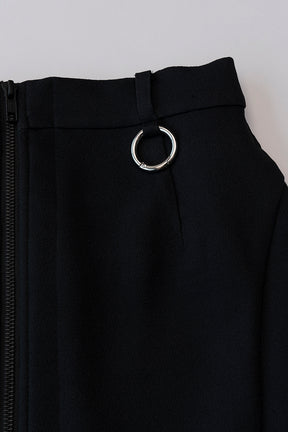 [SALE] Asymmetry Hem Zip Mini Skirt