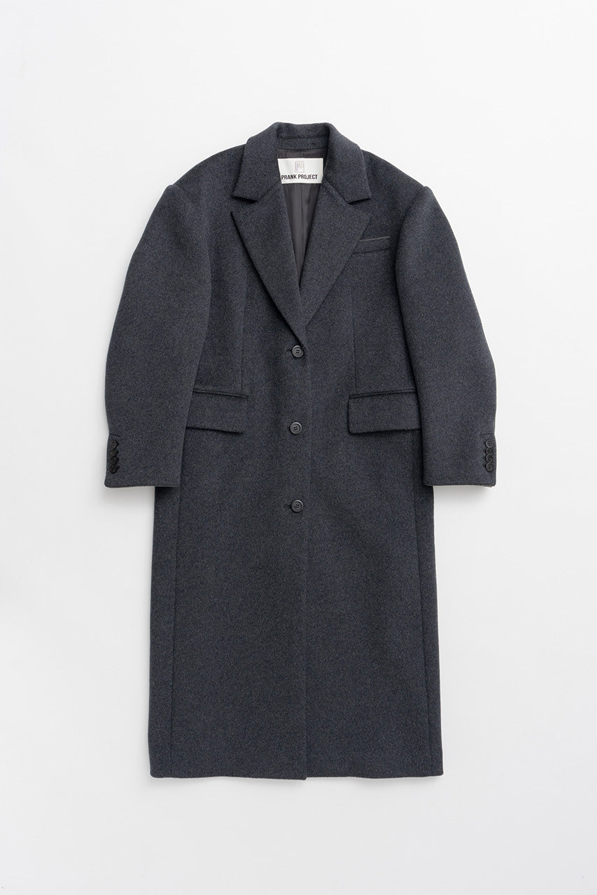 Cashmere Blend Wide Shoulder Coat - 2026AUTUMN