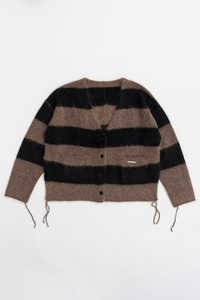 【24WINTER PRE ORDER】Alpaca Border Shaggy Cardigan