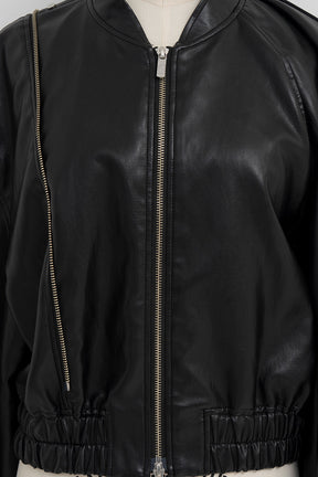 Asymmetric Drape Cape Blouson - 2026AUTUMN