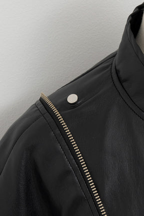 Asymmetric Drape Cape Blouson - 2026AUTUMN