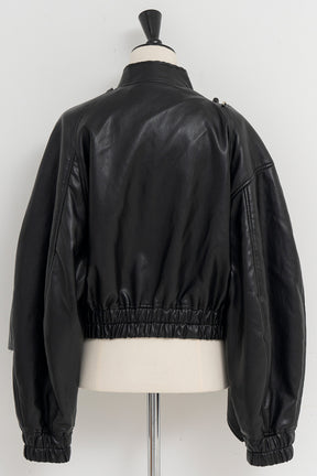 Asymmetric Drape Cape Blouson - 2026AUTUMN