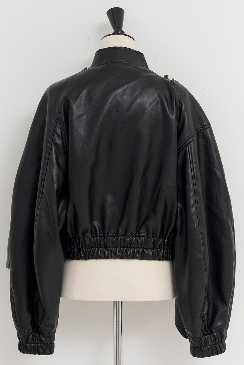 Asymmetric Drape Cape Blouson - 2026AUTUMN
