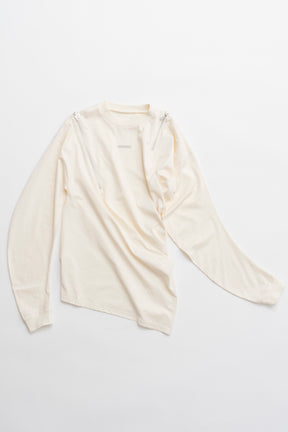 【25 SPRING PRE ORDER】Asymmetric Draped Zip Top